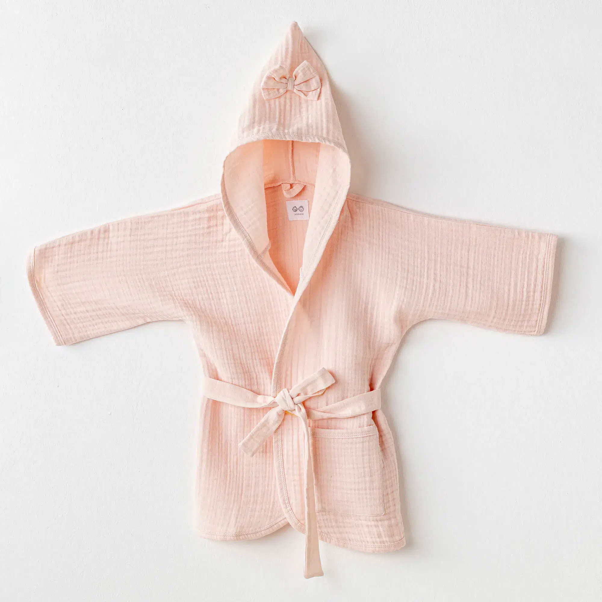 Andywawa AC25882 Bathrobe Müslin Bornoz Pink