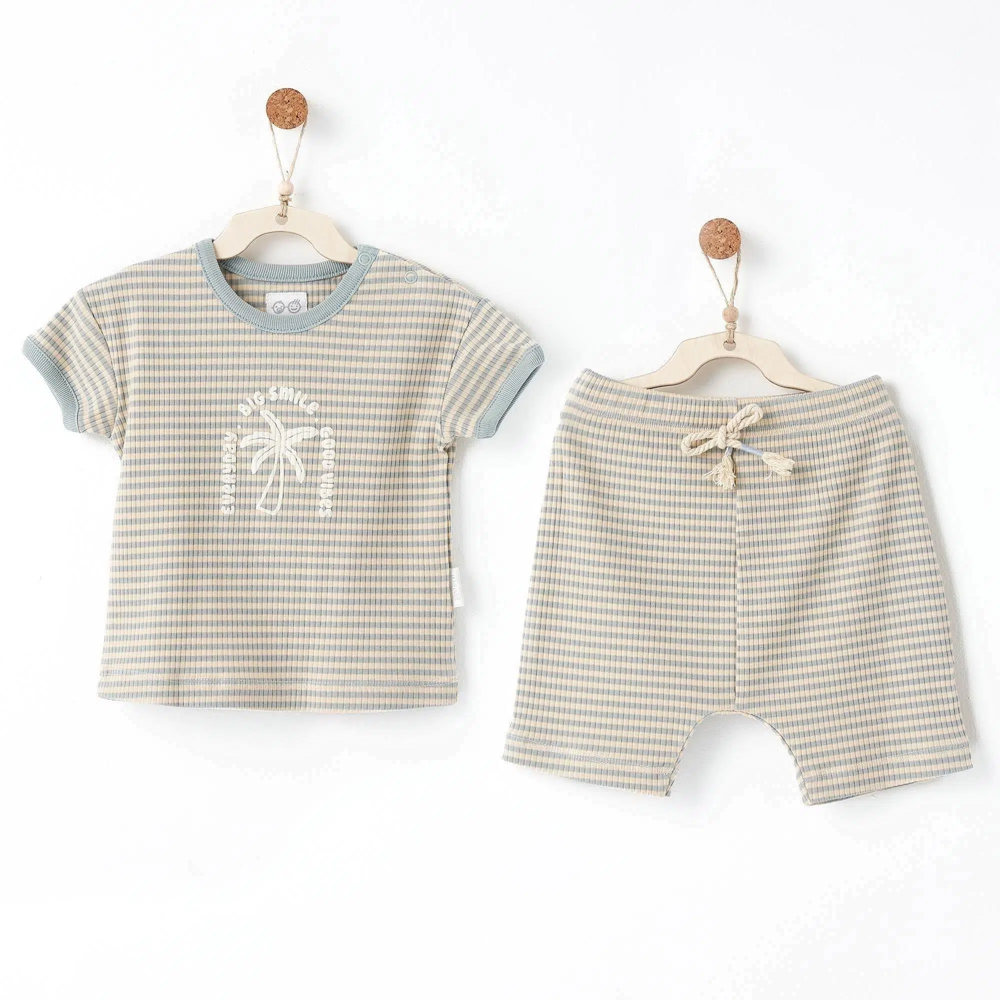 Andywawa AC26672 Bamboo Striped 2li Takım Blue