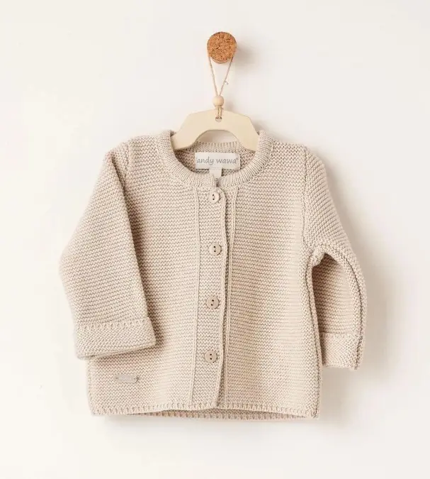 Andywawa Bebek Tri̇ko Ceket Basic Ac26344 Beige