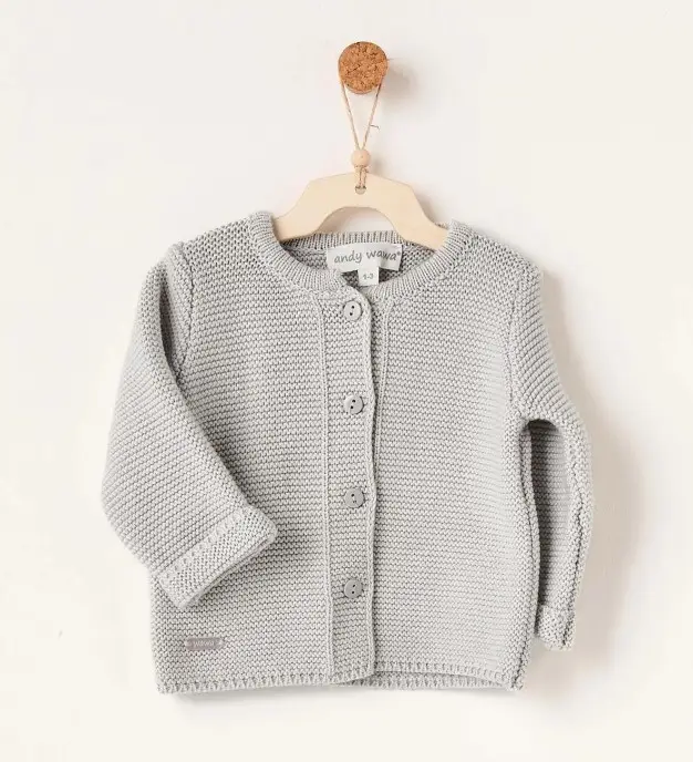 Andywawa Bebek Tri̇ko Ceket Basic Ac26344 Grey Melange