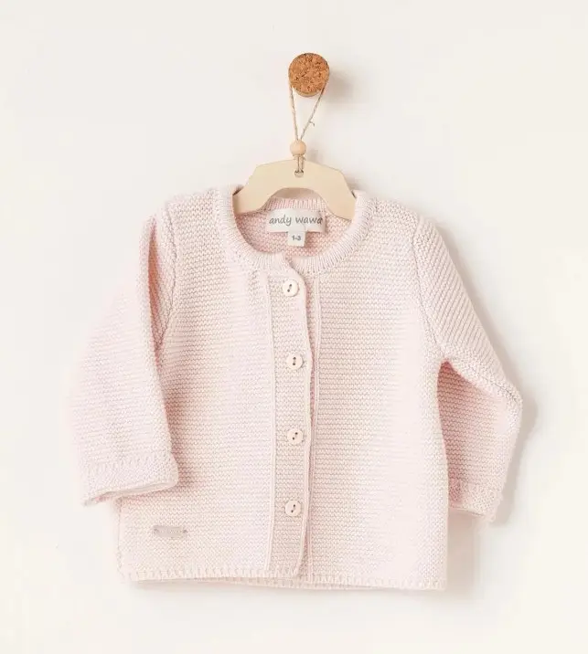 Andywawa Bebek Tri̇ko Ceket Basic Ac26344 Pink