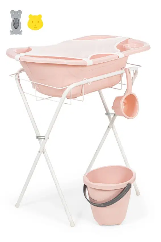 BabyJem Ayaklı Küvet Seti 7 Parça 897 Soft Pembe