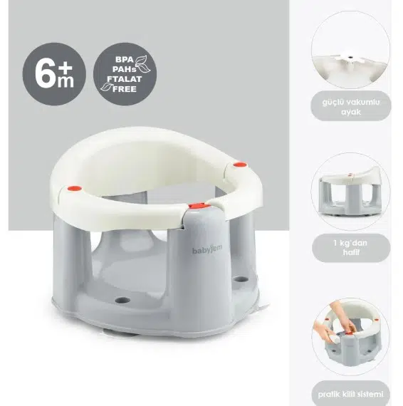 BabyJem Önden Açılır Banyo & Mama Oturağı 636 Kum Beji