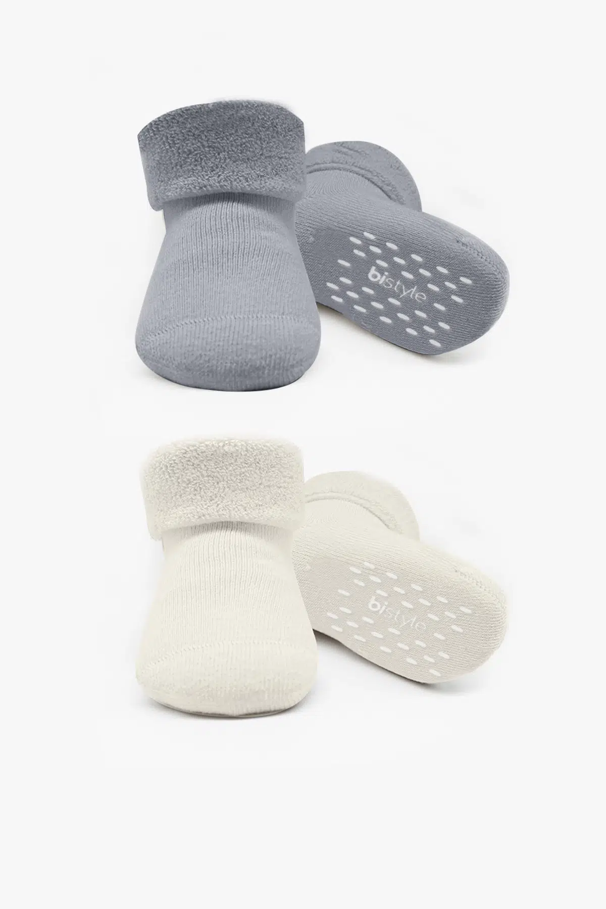 Bi̇style 2'li Havlu Soket Kaymaz Basic Boy 10508 Gri