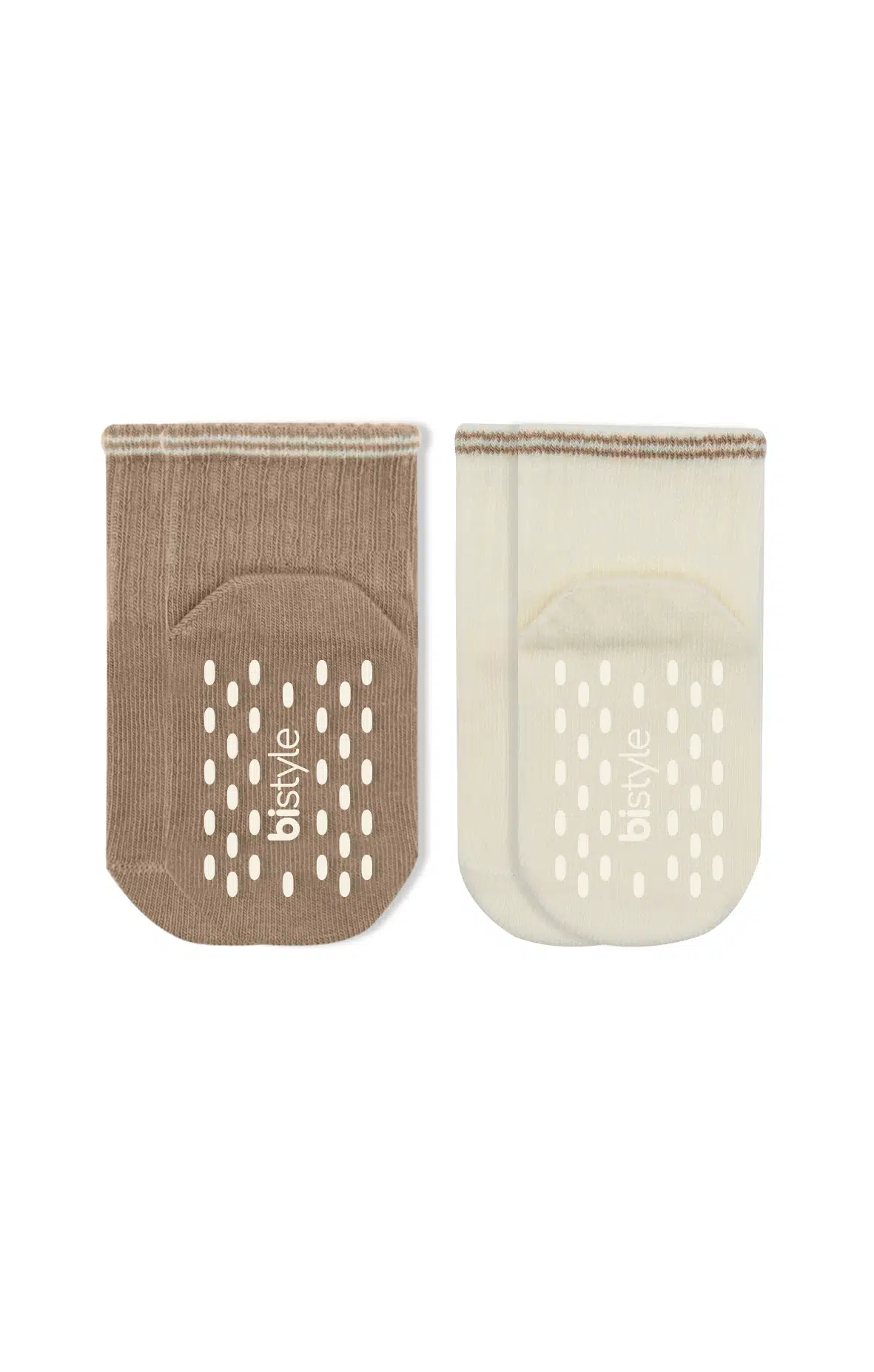 Bistyle Çemberli Basic Penye Kaymaz Soket Çorap 2li 10146 Kahve