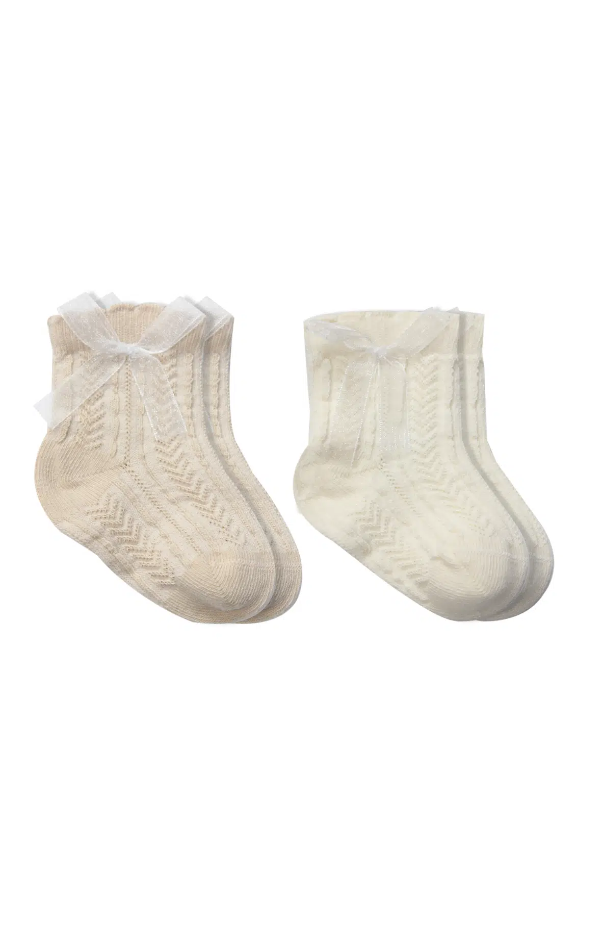 Bistyle Fiyonklu Penye Soket Çorap 2li 10149 Bej