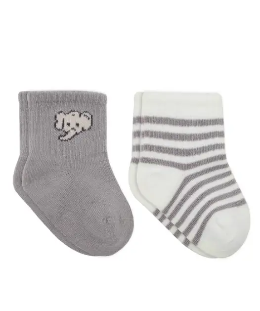 Bistyle Little Boy 2li Soket Çorap 10140 Gri Ekru