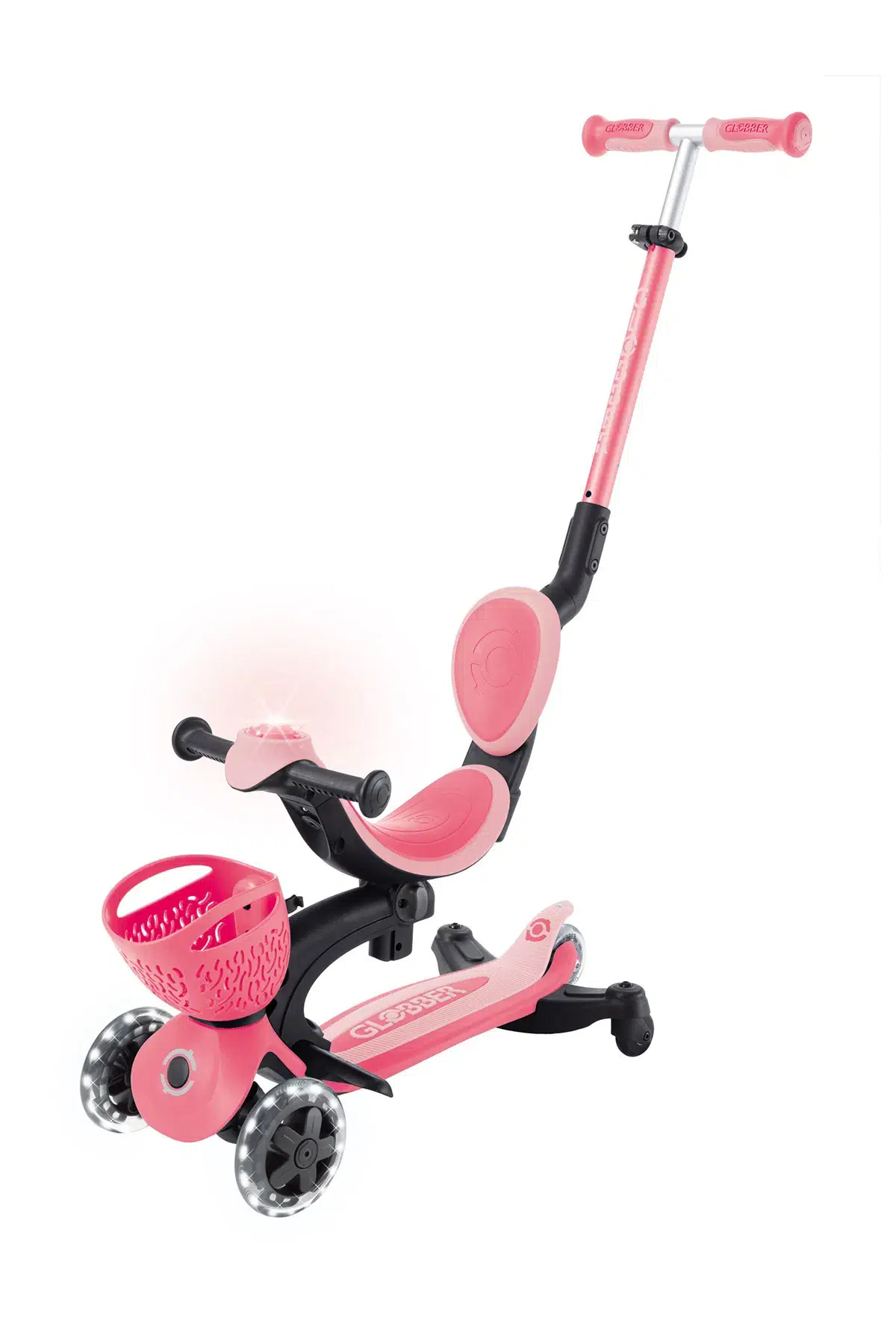 Globber Go Up Baby 360 Scooter (Işıklı) Koyu Pastel Pembe