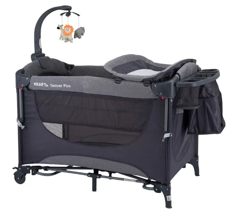 Kraft Denver Plus Anne Yanı Oyun Parkı 63x105 (Yatak Hediyeli) Koyu Gri