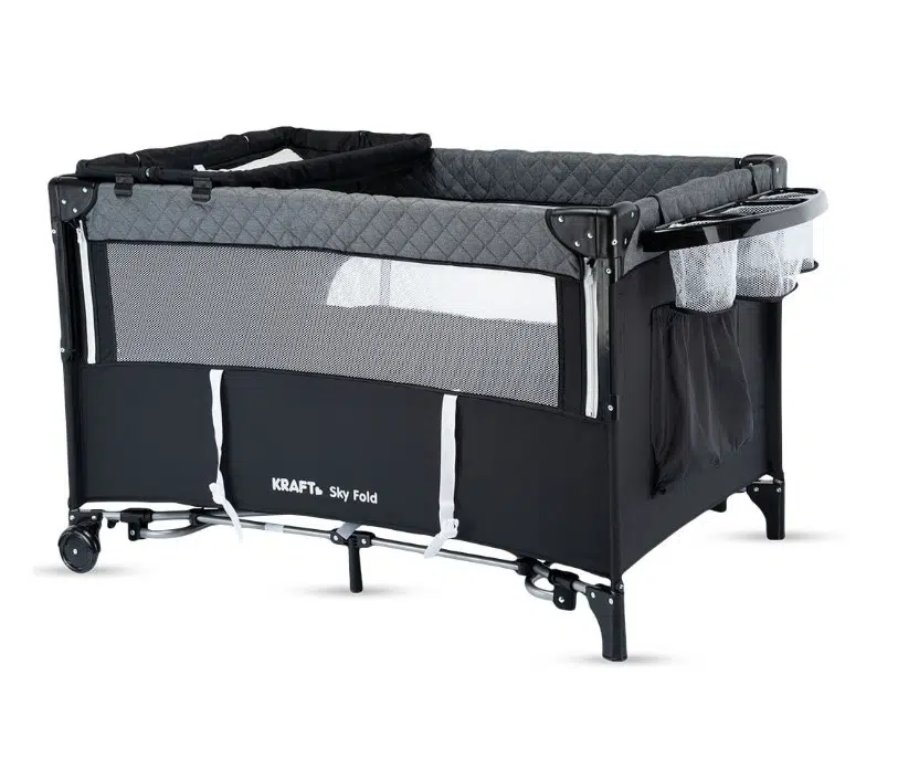 Kraft Sky Fold Anne Yanı Oyun Parkı 70x110 (Yatak Hediye) Koyu Gri