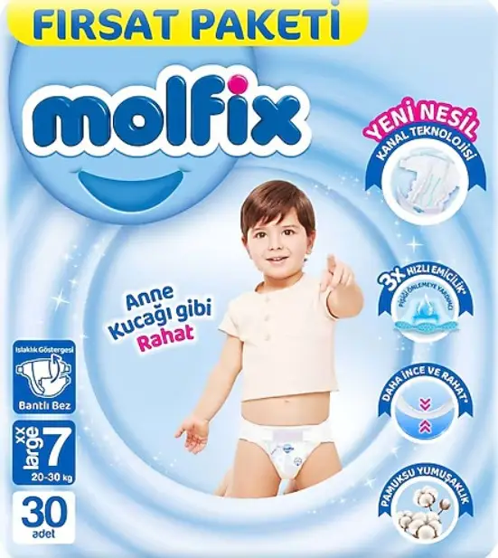 Molfix Bebek Bezi Fırsat Paketi 7 Beden 20-30 Kg 30 Adet 