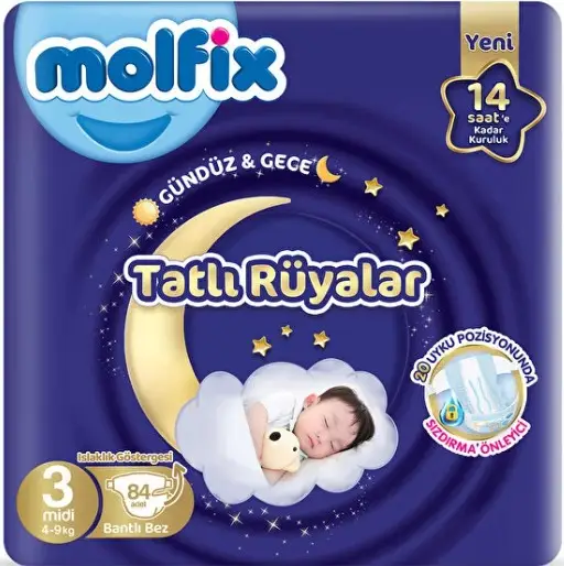 Molfix Tatlı Rüyalar Bebek Bezi 3 Beden 4-9 Kg 84 Adet 