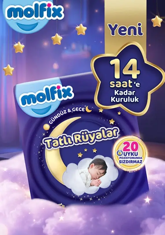 Molfix Tatlı Rüyalar Bebek Bezi 3 Beden 4-9 Kg 84 Adet Molfix Tatlı Rüyalar Bebek Bezi 3 Beden 4-9 Kg 84 Adet