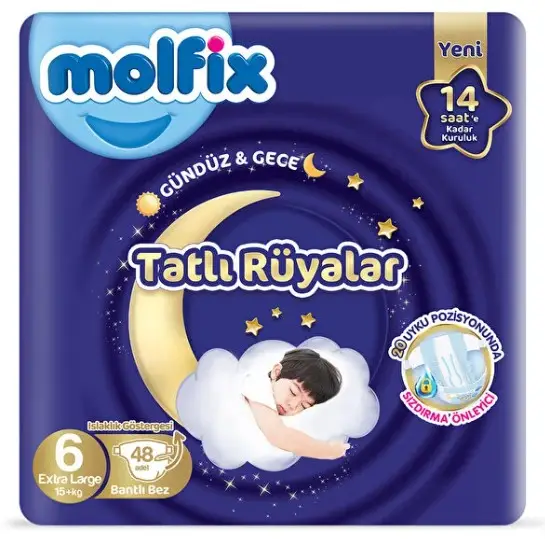 Molfix Tatlı Rüyalar Bebek Bezi 6 Beden 15+ Kg 48 Adet 