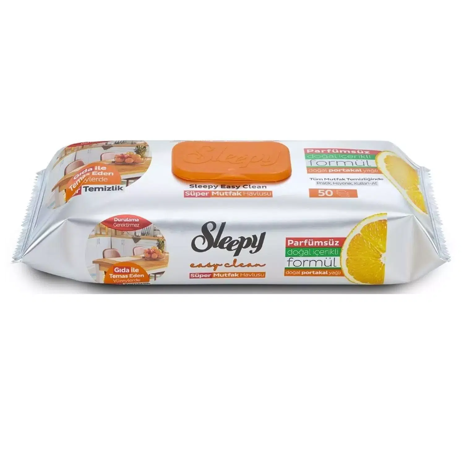Sleepy Mutfak Temizlik Havlusu 50 Adet Portakal